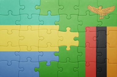 Zambiya ve gabon ulusal bayrak ile bulmaca