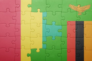 Zambiya ve Gine ulusal bayrak ile bulmaca