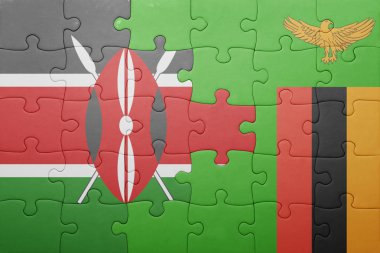 Zambiya ve kenya ulusal bayrak ile bulmaca