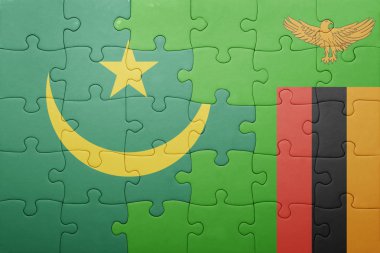 Zambiya ve Moritanya ulusal bayrak ile bulmaca
