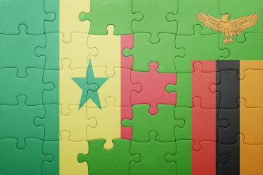 Zambiya ve senegal ulusal bayrak ile bulmaca
