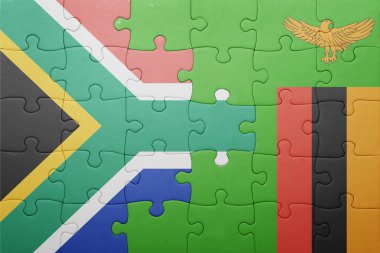 Zambiya ve Güney Afrika ulusal bayrak ile bulmaca