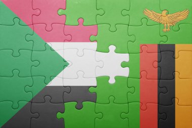 Zambiya ve sudan ulusal bayrak ile bulmaca