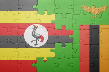 Zambiya ve uganda ulusal bayrak ile bulmaca