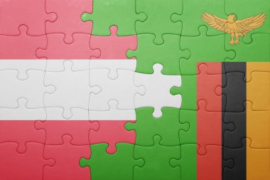 Zambiya ve Avusturya ulusal bayrak ile bulmaca