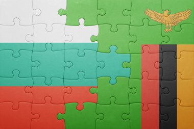 Zambiya ve Bulgaristan Ulusal bayrak ile bulmaca