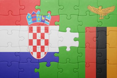 bayrağı Zambiya ve Hırvatistan ile bulmaca