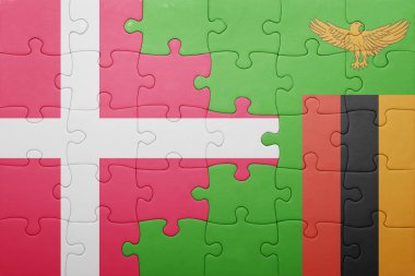 Zambiya ve Danimarka ulusal bayrak ile bulmaca