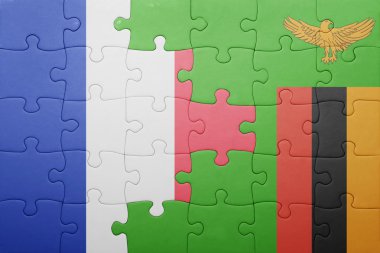 Zambiya ve Fransa ulusal bayrak ile bulmaca