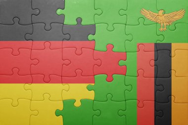 Zambiya ve Almanya ulusal bayrak ile bulmaca