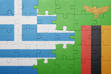 Zambiya ve Yunanistan ulusal bayrak ile bulmaca