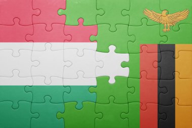 Zambiya ve Macaristan ulusal bayrak ile bulmaca