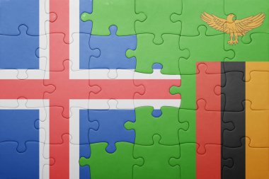 Zambiya ve İzlanda ulusal bayrak ile bulmaca