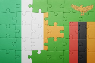 Zambiya ve İrlanda ulusal bayrak ile bulmaca