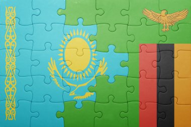 Zambiya ve Kazakistan ulusal bayrak ile bulmaca