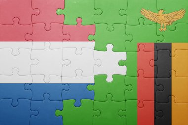 Zambiya ve Hollanda ulusal bayrak ile bulmaca