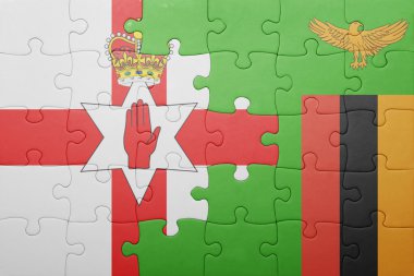 Zambiya ve Kuzey İrlanda ulusal bayrak ile bulmaca
