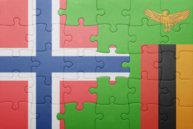 Zambiya ve Norveç ulusal bayrak ile bulmaca