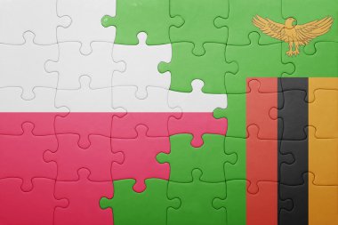 Zambiya ve Polonya ulusal bayrak ile bulmaca