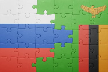 Zambiya ve Rusya'nın ulusal bayrak ile bulmaca