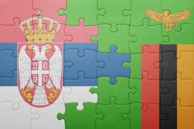 Zambiya ve Sırbistan ulusal bayrak ile bulmaca