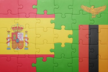 Zambiya ve İspanya ulusal bayrak ile bulmaca
