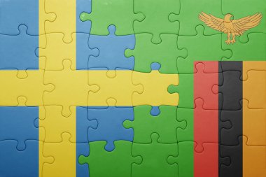 Zambiya ve İsveç Ulusal bayrak ile bulmaca