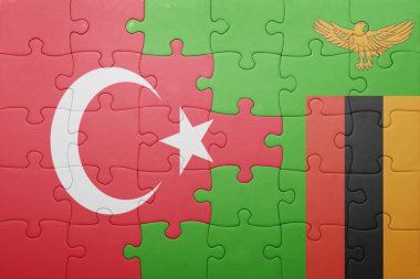 Zambiya ve Türkiye'nin ulusal bayrak ile bulmaca
