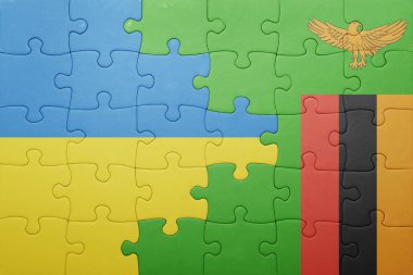Zambiya ve Ukrayna ulusal bayrak ile bulmaca