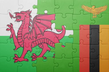 Zambiya ve Galler Ulusal bayrak ile bulmaca