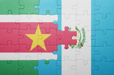 guatemala ve Surinam ulusal bayrak ile bulmaca