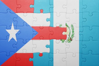 guatemala ve Porto Riko ulusal bayrak ile bulmaca