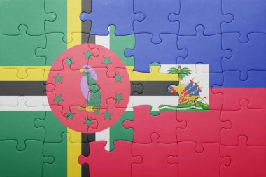 haiti ve Dominik ulusal bayrak ile bulmaca