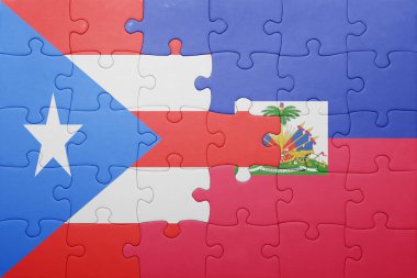 haiti ve Porto Riko ulusal bayrak ile bulmaca