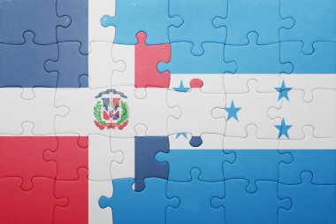 honduras ve Dominik Cumhuriyeti ulusal bayrak ile bulmaca