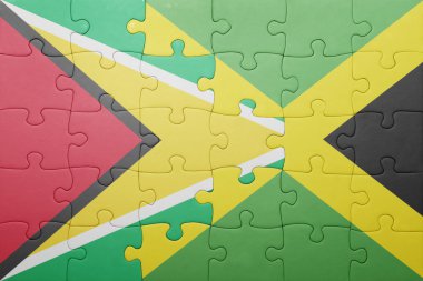 Jamaika ve guyana ulusal bayrak ile bulmaca