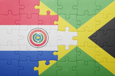 Jamaika'ya ve paraguay ulusal bayrak ile bulmaca