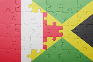 Jamaika ve peru ulusal bayrak ile bulmaca