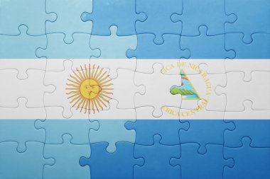 Nikaragua ve Arjantin ulusal bayrak ile bulmaca