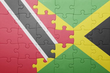 trinidad ve tobago Jamaika ve ulusal bayrak ile bulmaca
