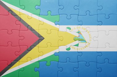 Nikaragua ve guyana ulusal bayrak ile bulmaca