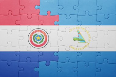 Nikaragua ve paraguay ulusal bayrak ile bulmaca