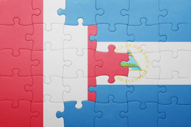 Nikaragua ve peru ulusal bayrak ile bulmaca
