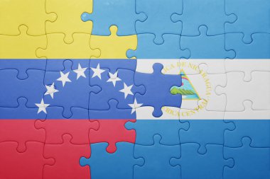 Nikaragua ve venezuela ulusal bayrak ile bulmaca