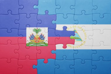 Nikaragua ve haiti ulusal bayrak ile bulmaca