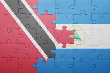 trinidad ve tobago ve Nikaragua ulusal bayrak ile bulmaca