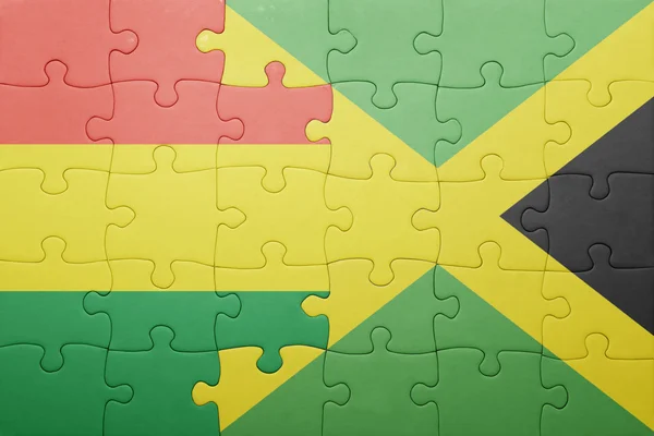 Puzzle avec le drapeau national de la Jamaïque et de la Bolivie — Photo