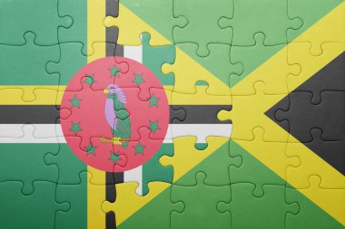 Jamaika ve Dominika ulusal bayrak ile bulmaca