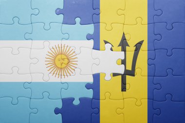 barbados ve Arjantin ulusal bayrak ile bulmaca