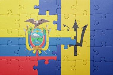 barbados ve Ekvador ulusal bayrak ile bulmaca